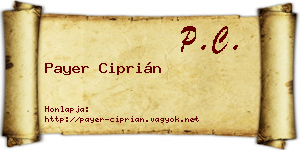 Payer Ciprián névjegykártya