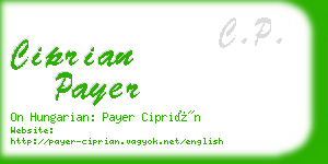 ciprian payer business card
